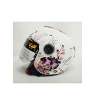 715 Iris White Pink Yarım Kask (AYNALI VİZÖR)