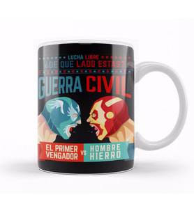 Lucha  Libre Cap Ve Iron Man Kupa Bardak Porselen