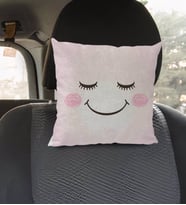 BK Gift Kişiye Özel İsimli Emoji Tasarımlı Kare Araç Koltuk Yastığı-3