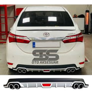 Toyota Corolla 2013-2018 Difüzör Arka Tampon Eki 4 Egzoz Çıkışlı Gri Tip