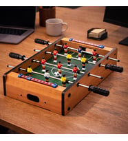 Ahşap Masa Üstü Langırt Oyunu Eğlenceli Mini Futbol Masası 50x30 Cm (Karışık)