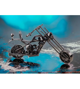 Nostaljik Retro El Yapımı Metal Motosiklet Modeli Dekoratif Biblo Vitrin Süsü Ev Yeni Yıl Hediyesi 3 (Çok Renkli)