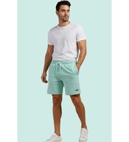 Erkek Kapri Boy Geometrik Baskılı Şort Normal Bel Polyester Rahat Yaz Stilin Buluştuğu Yer (Mint)