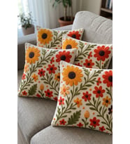 4lü Kırlent Kılıfı, Dijital Baskılı Çift Taraflı Kırlent Kılıfı 45x45cm