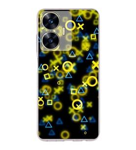 PrintiFy Realme C55 Uyumlu Kamera Korumalı Semboller Tasarımlı Şeffaf Silikon Kılıf