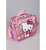 YENİ SEZON LİSANSLI HELLO KITTY'NIN PIRILTILI DÜNYASI ÖZEL KOLEKSİYON BESLENME ÇANTASI (Pembe)