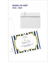 50 adet Sünnet Takı Para Zarfı isme özel baskılı