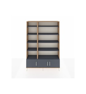 Arges Gardrop 10 Raflı 3 Kapaklı 132x30x195 Çam-Antrasit