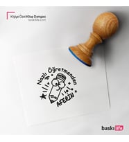 Kalem Öğretmen Kaşe Kişiye Özel Kitap Damgası Kitap Mührü Kaşe Kitap Mühür Özel Damga 429