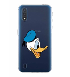 Samsung Galaxy A01  Kamera Korumalı Kapak Donald Duck Tasarımlı  Şeffaf Kılıf