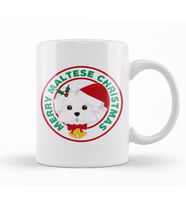 Merry Christmas Maltese Dog Kupa Bardak Porselen