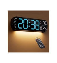 Uzaktan Kumandalı XL Dijital Duvar Saati  10 Kademe Parlaklık NeoClock