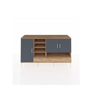 Kronos Konsol 8 Raflı 2 Çekmeceli 3 Kapaklı 176x59x99 Çam-Antrasit/Çam