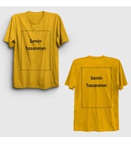 Presmono Unisex Sarı Kendin Tasarla Kişiye Özel Sırt Baskılı T-Shirt 519340tt (Sarı)