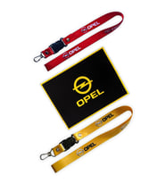 Opel Torpido Üstü Kaydırmaz Ped & Kırmızı - Sarı Oto Ayna Askısı / Anahtarlıklı Ayna Ipi 2'li Siyah