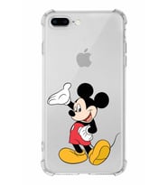 Apple iPhone 8 Plus Uyumlu Köşe Korumalı Antişok  Kapak Mickey Mouse Tasarımlı Şeffaf  Kılıf