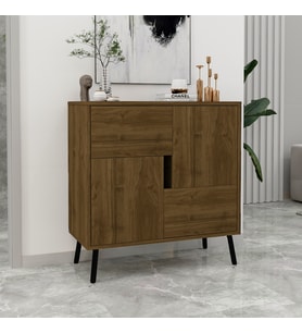 Darien Ç001 Çok Amaçlı Dolap Ceviz/ Ahşap Siyah