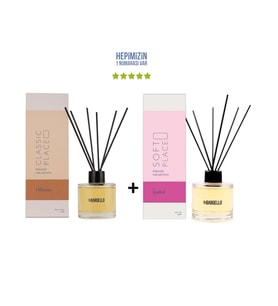 Odunsu Classic Place + İpeksi Soft Place Dekoratif Ortam Kokusu 120 ml - Bambu Çubuklu