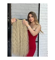 PerukAvm Luxury kıvırcık Yarımay+2 Yan Çıtçıt KüllüSarı Seri