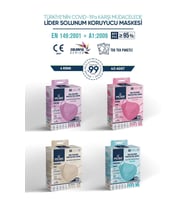 Musk FFP2 Maske 40 Adet (Lila,Pembe,Turkaz,Krem)
