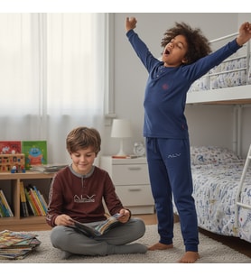 Genç Erkek Pamuklu 2 Adet 2'li Pijama Takımı AL007 V1, AL003 V1 BB2466