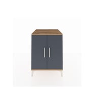 Kronos Komodin Tek Raflı 2 Kapaklı 60x59x80 Çam-Antrasit