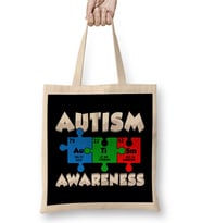 Chemistry Autism Awareness Puzzle Elements Bez Çanta Uzun Saplı