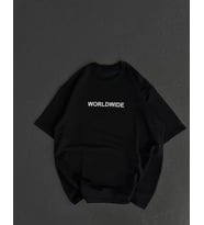Unisex Bisiklet Yaka Baskılı Oversize T-Shirt - Siyah