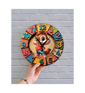 bilge Tasarım 2D GÖRÜNÜMLÜ BASKILI ÇOCUK ODASI Duvar Saati 30 x 30CM (Çok Renkli)