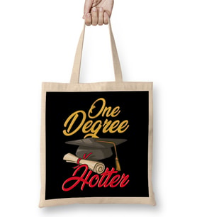 Cute One Degree Hotter College Graduation Day Pun Bez Çanta Uzun Saplı