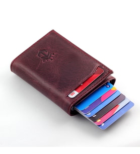Ancora Leather Hakiki Deri Crazy Mekanizmalı Cüzdan Bordo