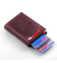 Ancora Leather Hakiki Deri Crazy Mekanizmalı Cüzdan Bordo