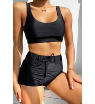Angelsin Tankini Bikini Üstü (Siyah)