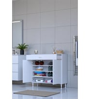 Eliusta Rose 95 cm Beyaz 1 Çekmeceli Banyo Mutfak Dolabı 4 Bölmeli 3 Raflı Çok Amaçlı Dolap 95x88x32,5 cm
