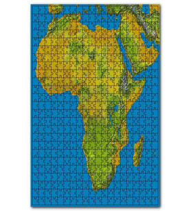 Cakapuzzle Afrika Coğrafi Haritası Puzzle Yapboz MDF (Ahşap) (120 Parça)