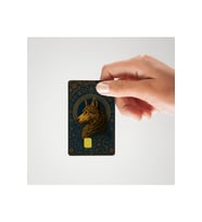 Bozkurt Mavili Türk işlemeli desen Parlak Kredi/Banka Kart Kaplama Sticker (Yüksek Kalite)