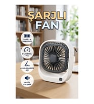 Şarjlı Masaüstü Vantilatör 3 Kademeli Hız Ayarlı Ayarlanabilir Açılı Kablosuz Fan