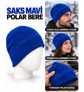 Unisex Polar Bere, Kadın ve Erkek Uyumlu, Kışlık Yumuşak Polar Bere