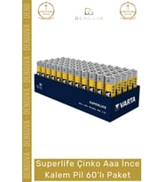 #Pil Superlife Çinko AAA R03 15V Karbon Ekonomik Mega Set Kumanda Saati İnce Kalem Pil 60'lı
