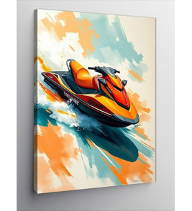Kanvas Tablo Dalgalara Karşı Jet Ski