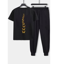Unisex  Kral Kelebek 2'li Eşofman Takımı (Siyah)