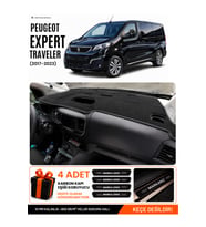 PEUGEOT EXPERT TRAVELLER (2017-2023) Uyumlu Torpido Örtüsü Torpido Kılıfı - Siyah