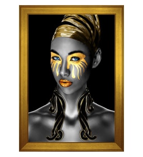 Kadın Motifli Kanvas Tablo 50 x 70 cm Gold Çerçeve