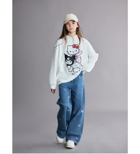 LCW Kids Mavi Wideleg Taşlı Kız Çocuk Jean Pantolon