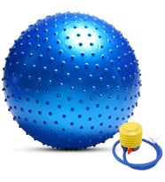 Dikenli Jimnastik Topu 65 cm Mavi+ Pompa