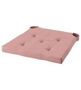 Sandalye Minderi Pembe Renk MeridyenDukkan 35/42x40x4 cm IKEA Cırt Cırtlı Bantlı