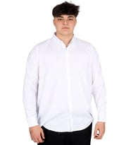 Mode XL Büyük Beden Erkek Uzun Kol Gömlek Klasik OXFORD U20368 Beyaz