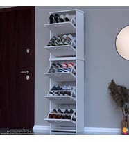 Modilayn VERVE Antre 52x194x26 cm’lik 5 Düşer Kapak 10 Göz Bölmeli Ayakkabılık