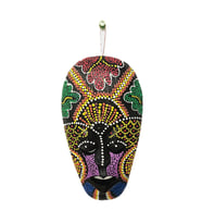 Ahşap Aborjin Mask 20 cm Renkli Duvar Dekoru Maske (Karışık)