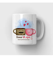 Kişiye Özel Kahve Aşkı Romantik Kupa Bardak